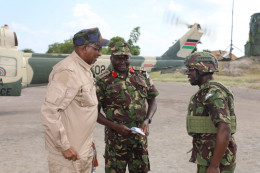 File image of Aden Duale with KDF soldiers.